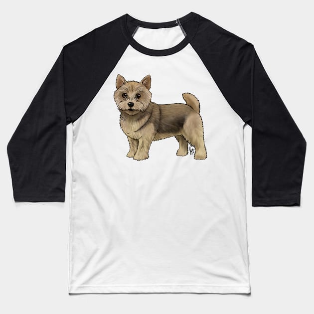 Dog - Norwich Terrier - Grizzle Baseball T-Shirt by Jen's Dogs Custom Gifts and Designs